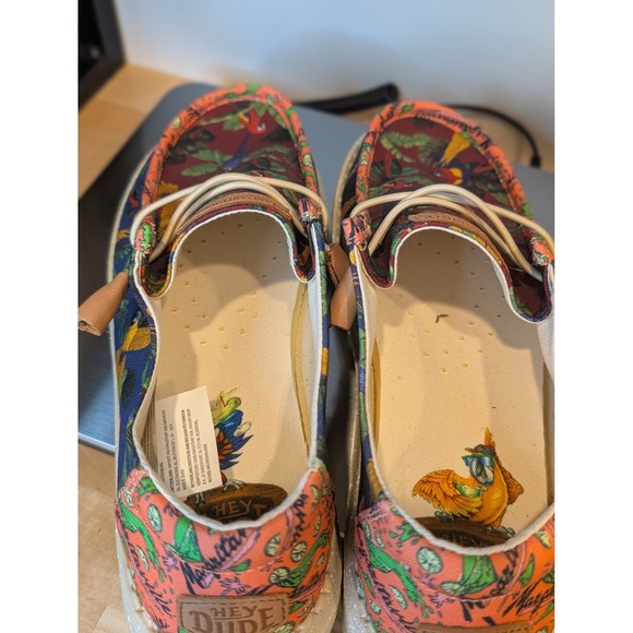 Margaritaville Hey Dude Parrot Print Loafers Comfort Casual Shoes Slip On Sz8 E2 - Picture 5 of 7